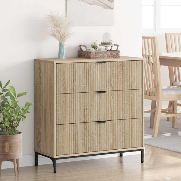 vidaXL Sideboard Sonoma Oak 79.5 x 33 x 82 cm Engineered Wood
