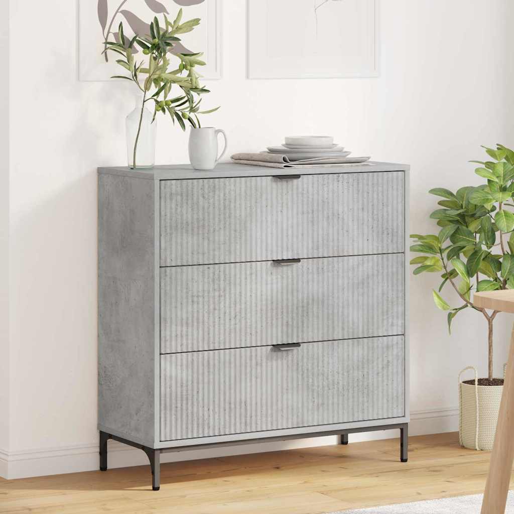vidaXL Sideboard Concrete Gray 79.5 x 33 x 82 cm Engineered Wood
