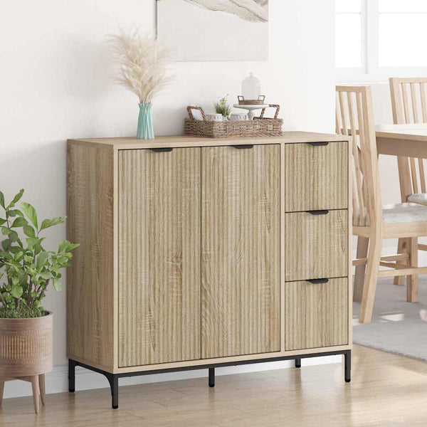 vidaXL Sideboard Sonoma Oak 89.5x33x82 cm Engineered Wood