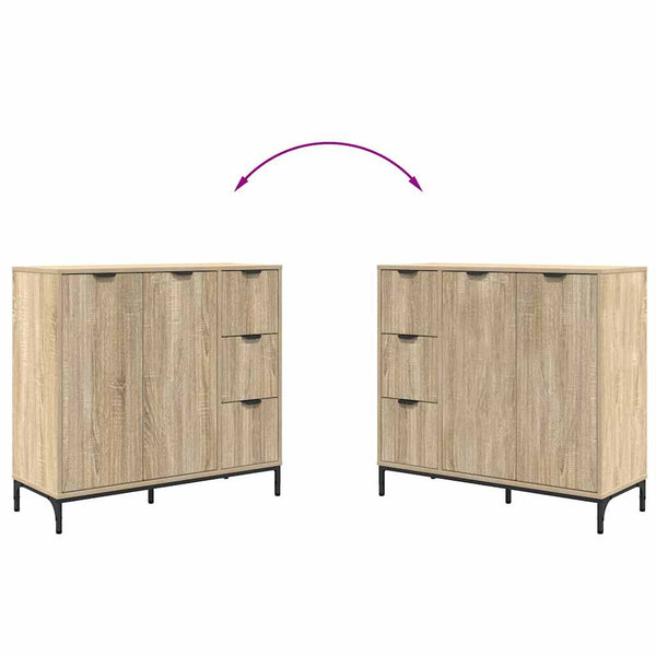 vidaXL Sideboard Sonoma Oak 89.5x33x82 cm Engineered Wood