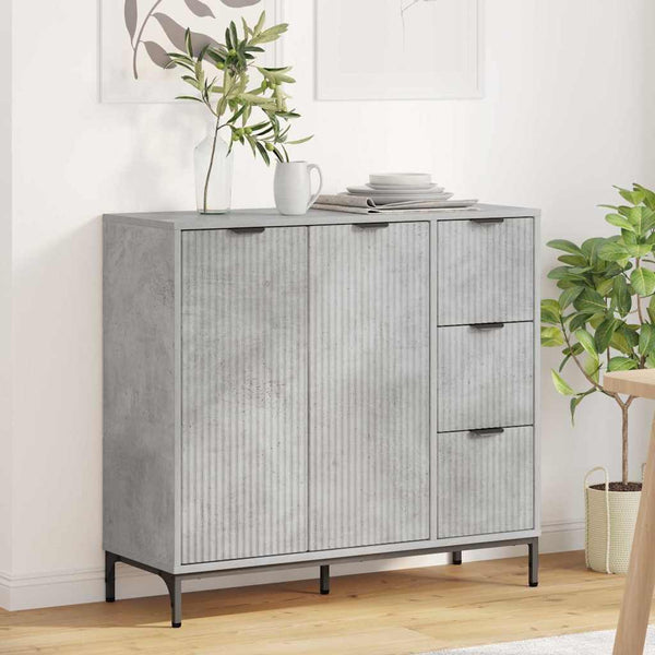 vidaXL Sideboard Concrete Gray 89.5 x 33 x 82 cm Engineered Wood
