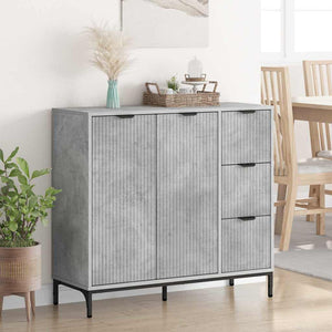 vidaXL Sideboard Concrete Gray 89.5 x 33 x 82 cm Engineered Wood