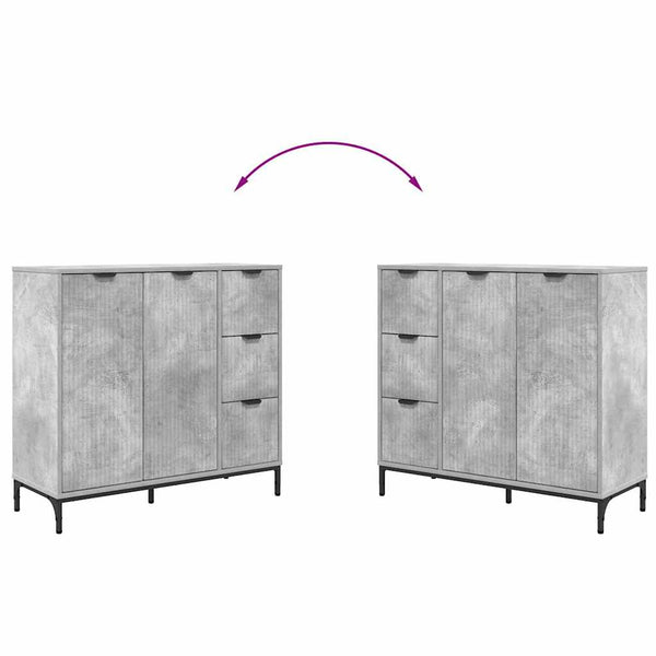 vidaXL Sideboard Concrete Gray 89.5 x 33 x 82 cm Engineered Wood