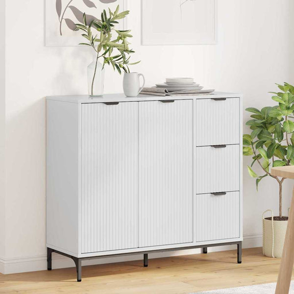 vidaXL High Gloss White Sideboard 89.5 x 33 x 82 cm Engineered Wood