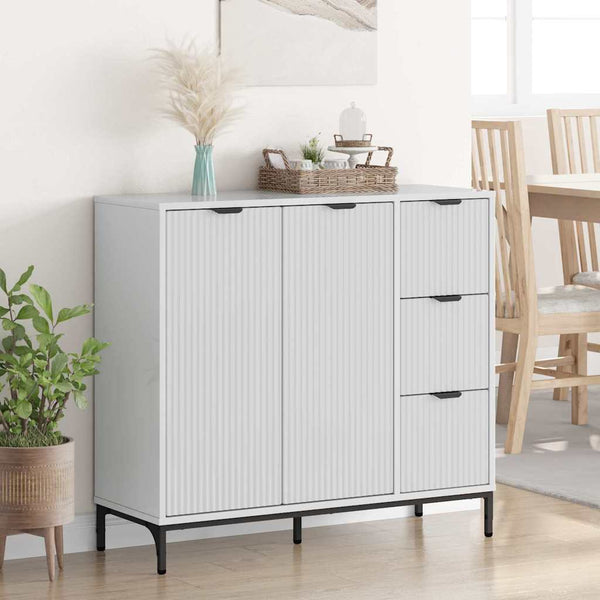 vidaXL High Gloss White Sideboard 89.5 x 33 x 82 cm Engineered Wood