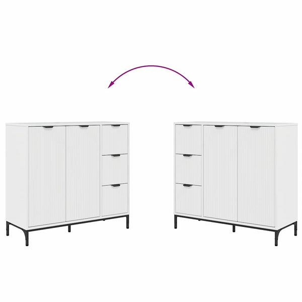 vidaXL High Gloss White Sideboard 89.5 x 33 x 82 cm Engineered Wood