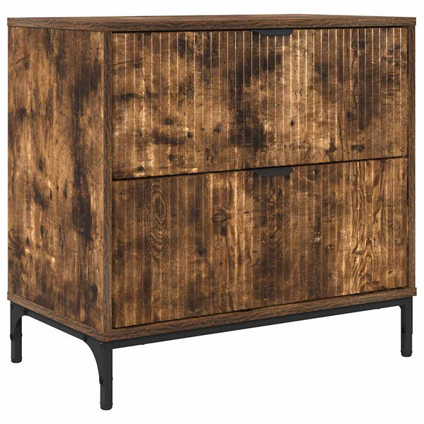 vidaXL Nightstand Smoked Oak 63.5 x 36 x 61 cm Engineered Wood