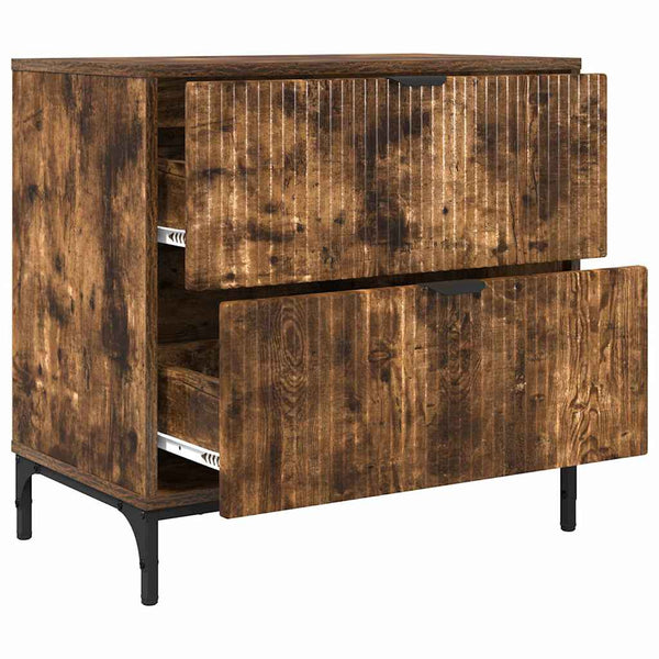 vidaXL Nightstand Smoked Oak 63.5 x 36 x 61 cm Engineered Wood