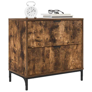 vidaXL Nightstand Smoked Oak 63.5 x 36 x 61 cm Engineered Wood