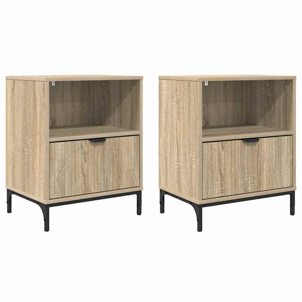 vidaXL Bedside Cabinet 2 pcs Sonoma Oak 49 x 36 x 61 cm Engineered Wood