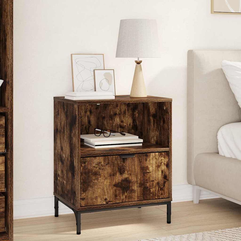 vidaXL Nightstand Smoked Oak 49 x 36 x 61 cm Engineered Wood