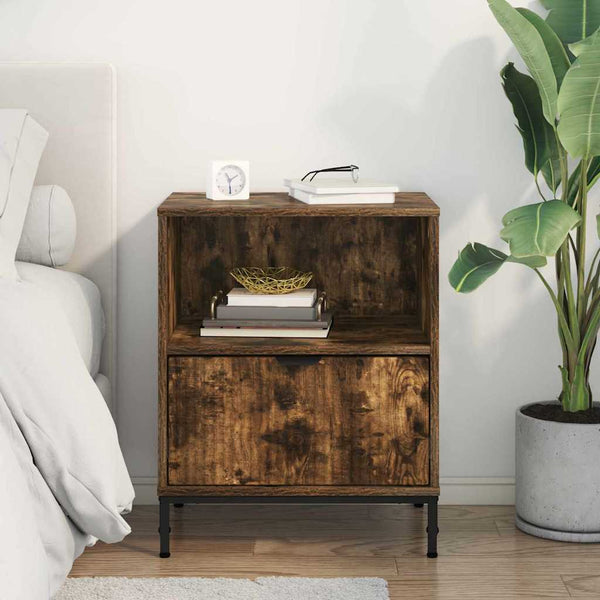 vidaXL Nightstand Smoked Oak 49 x 36 x 61 cm Engineered Wood