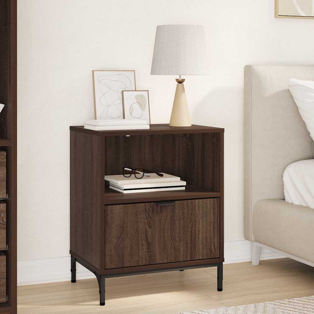 vidaXL Bedside Cabinet Brown Oak Look 49 x 36 x 61 cm Engineered Wood