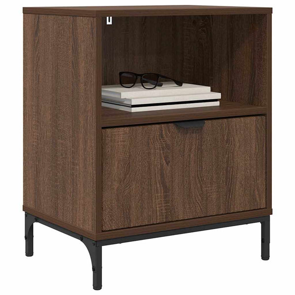 vidaXL Bedside Cabinet Brown Oak Look 49 x 36 x 61 cm Engineered Wood