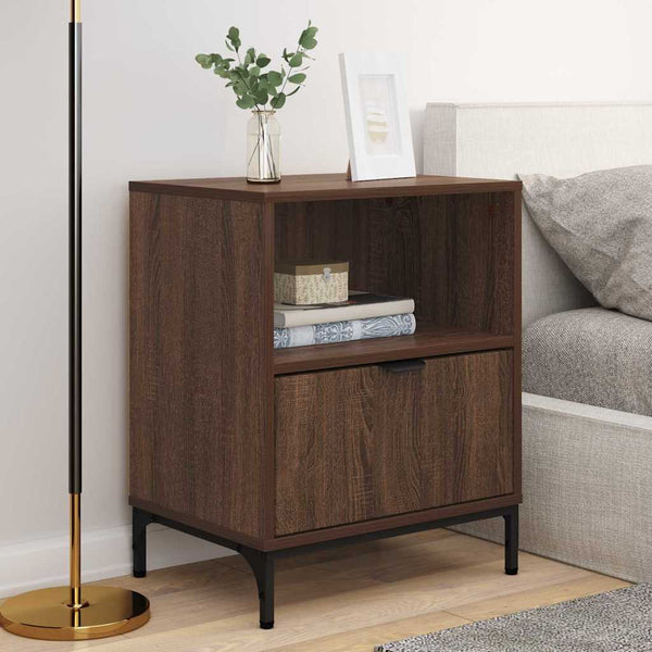 vidaXL Nightstands 2 pcs Brown Oak Look 49 x 36 x 61 cm