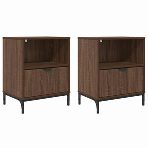vidaXL Nightstands 2 pcs Brown Oak Look 49 x 36 x 61 cm