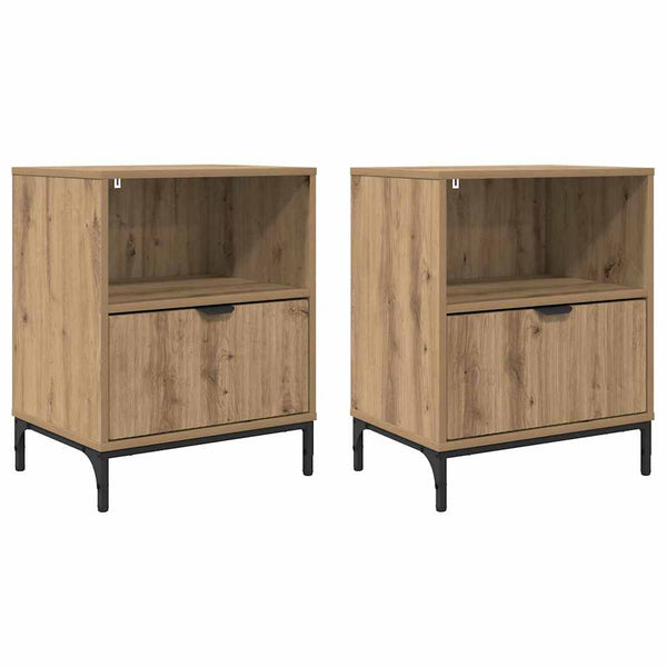 vidaXL Nightstand 2 pcs Artisan Oak 49 x 36 x 61 cm Engineered Wood