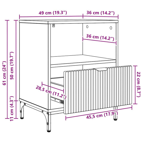 vidaXL Nightstand 2 pcs Artisan Oak 49 x 36 x 61 cm Engineered Wood
