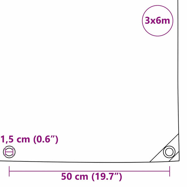 Braune PVC-beschichtete Plane, 3 x 6 m