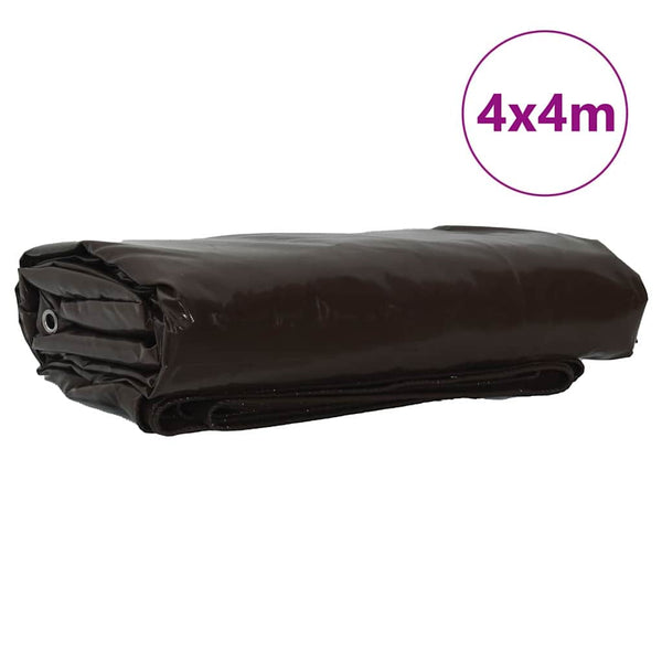 Braun Plane 4x4m, 650g/m² PVC-beschichtet