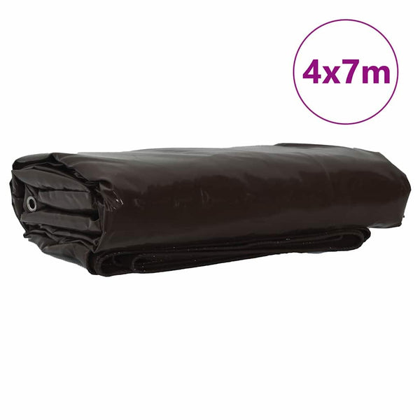Braun Plane 4x7m, 650g/m² PVC-beschichtet