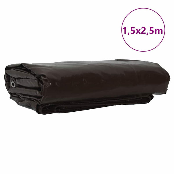 Braun Plane 650g/m² - 1,5x2,5m PVC-beschichtet