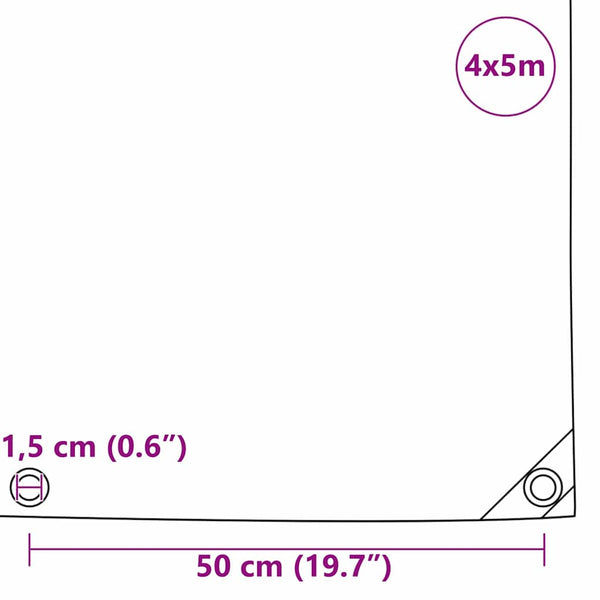 vidaXL Tarpaulin 650g/m² Beige 4 x 5 m PVC-Coated Canvas