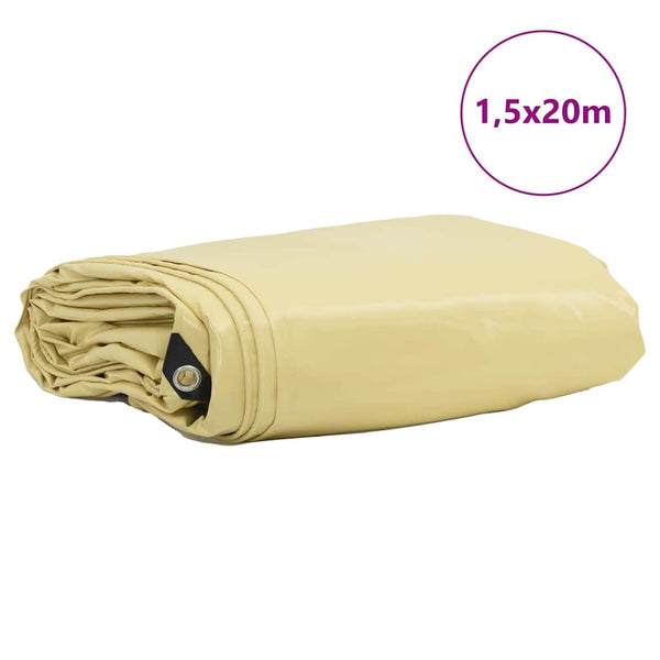vidaXL Tarpaulin 650g/m² Beige 1.5 x 20 m Canvas with PVC Coating