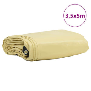 vidaXL Tarpaulin 650g/m² Beige 3.5 x 5 m Canvas with PVC Coating