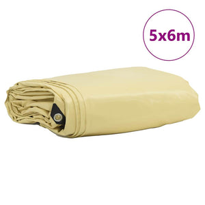vidaXL Tarpaulin 650g/m² Beige 5 x 6 m Canvas with PVC Coating
