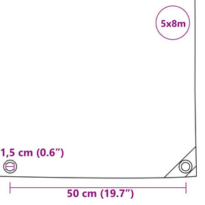 vidaXL Tarp 650g / m² Beige 5 x 8 m Canvas with PVC Coating