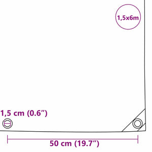 vidaXL Tarp 650g/m² Olive Green 1.5 x 6 m Canvas with PVC Coating