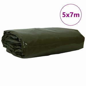 vidaXL Tarp 650g/m² Olive Green 5 x 7 m Canvas with PVC Coating