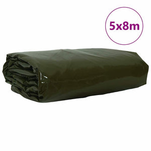 vidaXL Tarpaulin 650g / m² Olive Green 5 x 8 m Canvas with PVC Coating