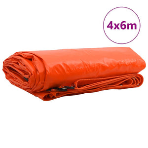 vidaXL Tarpaulin 650g/m² Orange 4 x 6 m Canvas with PVC Coating