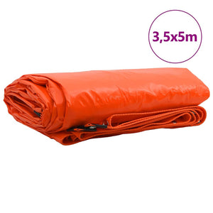 vidaXL Tarpaulin 650g/m² Orange 3.5 x 5 m PVC-Coated Canvas