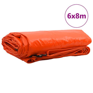 vidaXL Tarpaulin 650g/m² Orange 6 x 8 m Canvas with PVC Coating