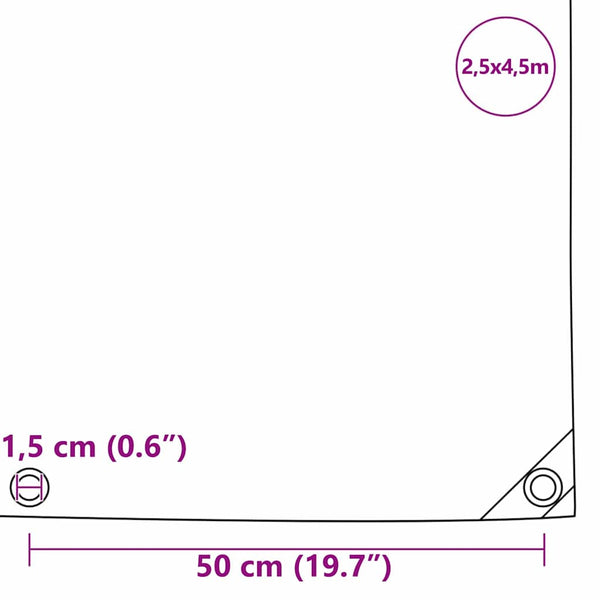 Orange PVC-Plane 2,5 x 4,5 m, 650g/m²