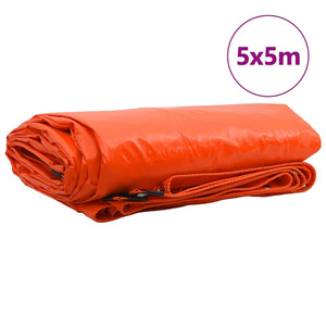 Orange PVC-beschichtete Plane 5x5m, 650g/m²