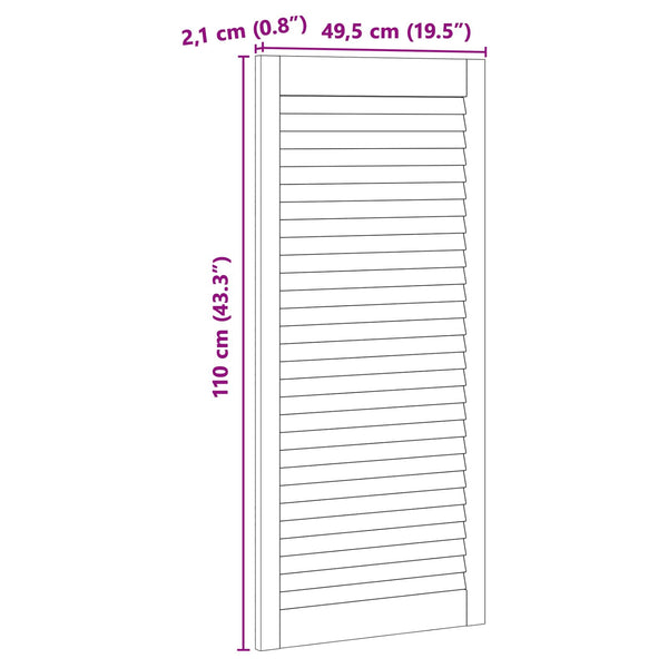 vidaXL Cabinet Door 4 pcs Natural 49.5 x 2.1 x 110 cm Solid Pine Wood