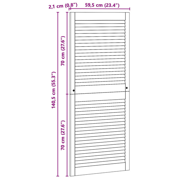 vidaXL Cabinet Doors with Door 4 pcs Natural 140.5 x 2.1 x 59.5 cm