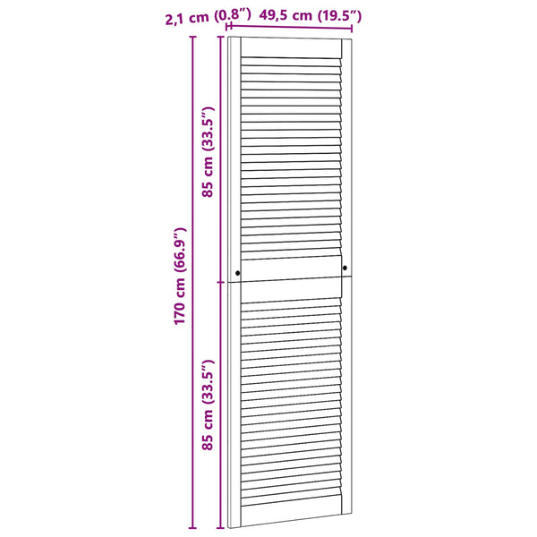 vidaXL Cabinet Door 4 pcs Natural 170 x 2.1 x 49.5 cm Solid Pine Wood