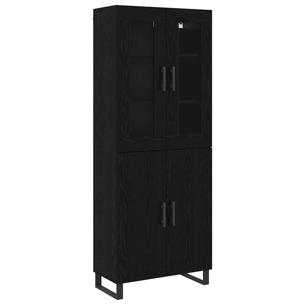 vidaXL Highboard 2 pcs Black Oak Look Engineered Wood