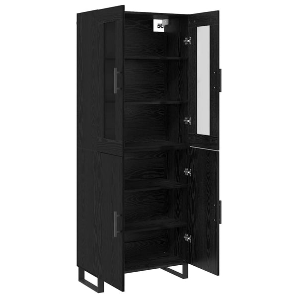 vidaXL Highboard 2 pcs Black Oak Look Engineered Wood