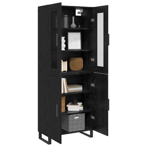 vidaXL Highboard 2 pcs Black Oak Look Engineered Wood