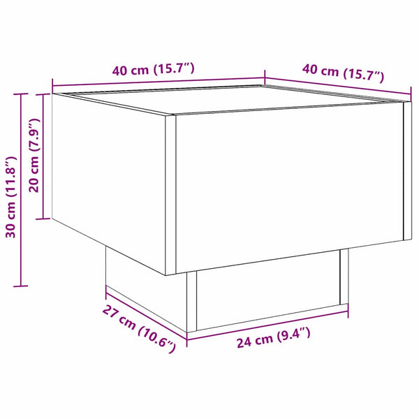 vidaXL Coffee Table Reclaimed Wood 40 x 40 x 30 cm Engineered Wood