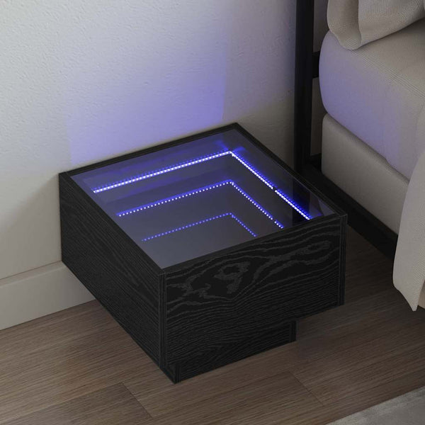 vidaXL Coffee Table Black Oak-Look 40 x 40 x 30 cm Engineered Wood