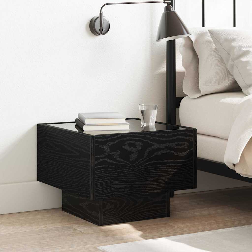 vidaXL Coffee Table Black Oak-Look 40 x 40 x 30 cm Engineered Wood