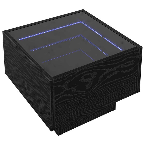 vidaXL Coffee Table Black Oak-Look 40 x 40 x 30 cm Engineered Wood