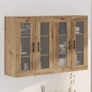 vidaXL Wall-Mounted Cabinets 2 pcs Artisan Oak and Black